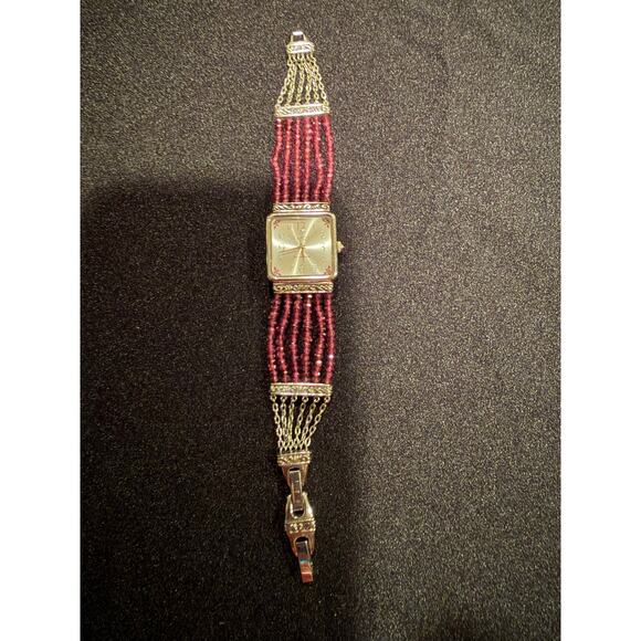 Ecclissi 925 Sterling and Beaded Faceted Amethyst Watch main image 5